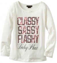 Baby Phat - Kids Girls 7-16 Print Tee With Sequins, Cream, Large Baby Phat - Kids Girls 7-16 Print Tee With Sequins, Cream, Large