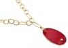 Kenneth Jay Lane Couture Made in USA Large Red Enamel Oval Pendant Necklace NEW