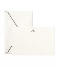 Add a personal touch. Crisp white correspondence cards are hand-engraved with a single initial to match a charcoal-lined envelope in this classic stationary set from Crane. (Clearance) Add a personal touch. Crisp white correspondence cards are hand-engraved with a single initial to match a charcoal-lined envelope in this classic stationary set from Crane. (Clearance)