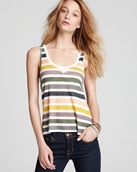 The colorful stripes on this lightweight Hurley tank call out for fun in the sun on summer's warmest days.