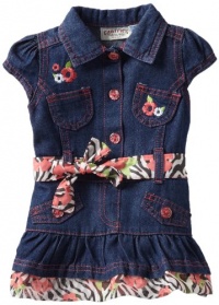 Carter's Watch the Wear Baby-girls Infant Denim Dress With Zebra Belt, Medium Wash, 24 Months