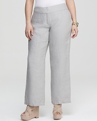 Let these Eileen Fisher linen pants become your go-to style for work or play. The fluid, wide-leg silhouette is flattering on everyone and looks chic with everything. Let these Eileen Fisher linen pants become your go-to style for work or play. The fluid, wide-leg silhouette is flattering on everyone and looks chic with everything.