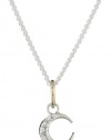 Mizuki Silver and Diamond Petite Crescent Necklace, 16