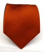 100% Silk Woven Herringbone Burnt Orange (Rust) Tie