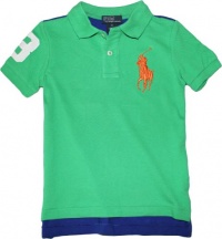 Polo Ralph Lauren Toddler Boy's Big Pony Mesh Polo, Green, 4/4T Polo Ralph Lauren Toddler Boy's Big Pony Mesh Polo, Green, 4/4T