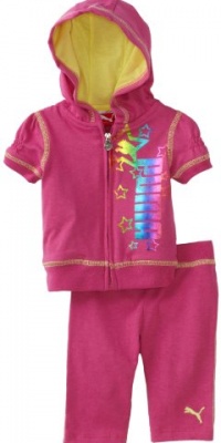 Puma - Kids Baby-girls Infant French Terry Hoodie And Capri, Pink, 12 Months Puma - Kids Baby-girls Infant French Terry Hoodie And Capri, Pink, 12 Months