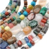 Gemstone Bead Lot Mix #2 Assorted Shapes, Sizes, Colors 70 Inches Total