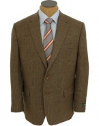 Ralph Lauren Mens Brown Plaid Wool Sport Coat Jacket