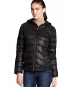 Calvin Klein Women`s Black Packable Short Down Coat with Bag Small