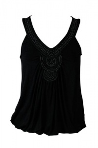 Alfani Petites Beaded Applique V Neckline Sleeveless Tank Top Alfani Petites Beaded Applique V Neckline Sleeveless Tank Top