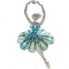 Light Sky Blue Dancing Ballerina Dancer Dance Pendant Necklace Charm Designer Fashion Jewelry