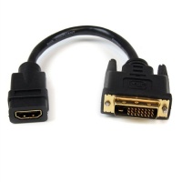 StarTech.com 8in HDMI to DVI-D Video Cable Adapter - HDMI Female to DVI Male - HDMI to DVI Dongle Adapter Cable StarTech.com 8in HDMI to DVI-D Video Cable Adapter - HDMI Female to DVI Male - HDMI to DVI Dongle Adapter Cable