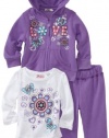 Young Hearts Baby-Girls Infant 3 Piece Love Fleece Jacket Set