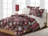 Girls Teen Hippie Chic Hot Pink and Brown Comforter Set with Luscious 250tc Sheets