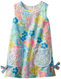 Lilly Pulitzer Girls 2-6X Little Classic Shift Lace, Resort White Spring Fling, 3 Lilly Pulitzer Girls 2-6X Little Classic Shift Lace, Resort White Spring Fling, 3