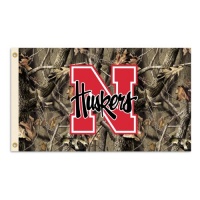 NCAA Nebraska Cornhuskers 3-by-5 Foot Flag with Grommets - Realtree Camo Background NCAA Nebraska Cornhuskers 3-by-5 Foot Flag with Grommets - Realtree Camo Background