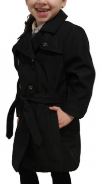 Dollhouse Girls Toddlers Stylish Lightweight Spring Jacket with Belt - Black (Size 4T) Dollhouse Girls Toddlers Stylish Lightweight Spring Jacket with Belt - Black (Size 4T)
