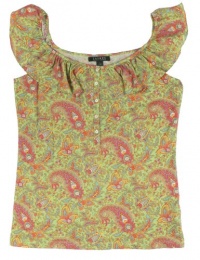 Lauren Ralph Lauren Women's Petite Paisley Ruffled Scoopneck Tank Top Lauren Ralph Lauren Women's Petite Paisley Ruffled Scoopneck Tank Top