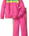 Puma - Kids Girls 2-6X Little Front Pieced Tricot Track Jacket And Pant Set, Raspberry Rose, 6