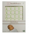 SwaddleDesigns Organic Cotton Flannel Mod Circles Fitted Crib Sheet, Kiwi