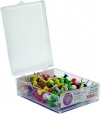 Advantus Plastic Head Push Pins, Steel Point, Assorted Colors, 100 Per Box (CPOA)