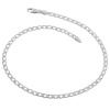 Sterling Silver 2.8-mm Fancy Double Curb Chain Adjustable Anklet (9-10 Inch)