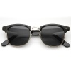 Vintage Inspired Classic Half Frame Horned Rim Wayfarer Sunglasses