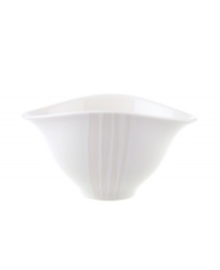 Make a chic style statement with the Dune Lines large oval deep bowl. The distinctive, free form shape, soft lines and ribbed surface combine for truly modern elegance. An imperfect glaze conveys natural grace. Make a chic style statement with the Dune Lines large oval deep bowl. The distinctive, free form shape, soft lines and ribbed surface combine for truly modern elegance. An imperfect glaze conveys natural grace.