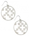 Silver Tone Textured Large Round Earrings