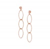 Rose Gold Plated Sterling Silver Oval Diamond Cut Link Earrings