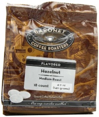 Baronet Coffee Hazelnut Medium Roast (140 g), 18-Count Coffee Pods (Pack of 3)