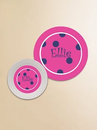 Mealtime will never be the same once your little ones have a personalized plate and bowl to sit down to...they'll be eager to sit down at their very own spot every time! And no worries about when the plate or bowl is dropped, since they're designed to withstand breakage. Mealtime will never be the same once your little ones have a personalized plate and bowl to sit down to...they'll be eager to sit down at their very own spot every time! And no worries about when the plate or bowl is dropped, since they're designed to withstand breakage.