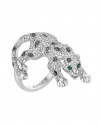 Effy Jewlery Signature White Gold Diamond and Emerald Ring, 1.52 TCW Ring size 7