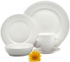 Melange Italian Villa Premium Porcelain 5-Piece Place Setting, Ivory, Serving for 1
