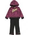 Puma - Kids Baby-Girls Infant Zebra Print Hoodie Set, Black, 12 Months