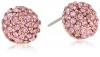 Betsey Johnson Iconic Vintage Rose Round Crystal Stud Earrings