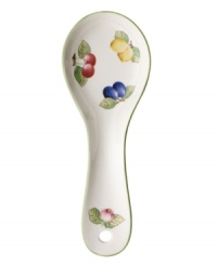 Bring the lush bounty of the French countryside to your table with this charming spoon rest. Fresh summer fruits and green trim adorn durable porcelain. From Villeroy & Boch's collection of serveware. Bring the lush bounty of the French countryside to your table with this charming spoon rest. Fresh summer fruits and green trim adorn durable porcelain. From Villeroy & Boch's collection of serveware.
