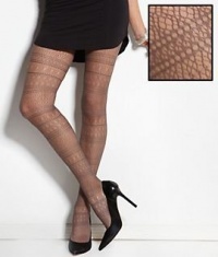 HUE Striped Multi Net Tights, M/L, Shiitake HUE Striped Multi Net Tights, M/L, Shiitake