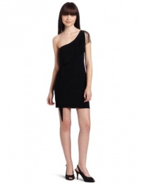 Just For Wraps Juniors One Shoulder Dress with Fringe Just For Wraps Juniors One Shoulder Dress with Fringe