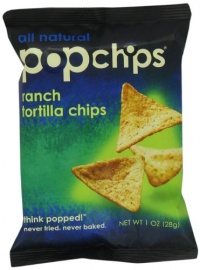 Popchips Tortilla Chips, Ranch, 1-Ounce (Pack of 24)