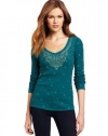 Lucky Brand Women's Sari Printed Thermal Shirt