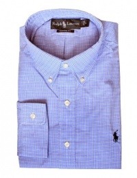 Polo Ralph Lauren Custom-Fit Checked Sport Shirt, Blue, XXL Polo Ralph Lauren Custom-Fit Checked Sport Shirt, Blue, XXL