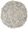 Safavieh Leather Shag Collection Metro Handmade Leather Round Area Rug, Grey and White