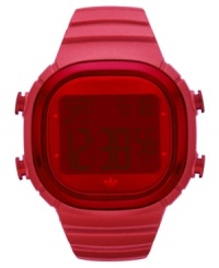 Kickoff a sporty new look with the bold color of this digital watch from adidas. Kickoff a sporty new look with the bold color of this digital watch from adidas.