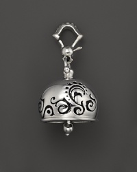 Inspired by Zen philosophy, this intricately detailed, blackened and polished sterling silver meditation bell from Paul Morelli jingles softly. Inspired by Zen philosophy, this intricately detailed, blackened and polished sterling silver meditation bell from Paul Morelli jingles softly.