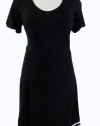 Plus Ralph Lauren Black Scoop Neck Short Sleeve Knit Flared Dress 2X