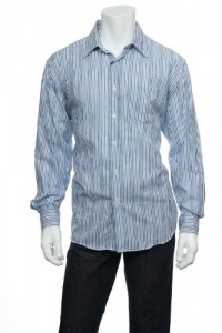 Van Heusen Men's Blue Vertical Striped Button Down Shirt Van Heusen Men's Blue Vertical Striped Button Down Shirt