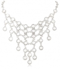 Lucky Brand White and Silver-Tone Bib Necklace, 19 Lucky Brand White and Silver-Tone Bib Necklace, 19