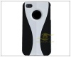 Snap-on Rubber Coated Case for Apple® iPhone® 4 AT&T / Verizon, White / Black