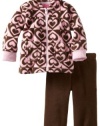 Young Hearts Baby-Girls Infant 2 Piece Heart Printed Polar Fleece Jacket Set